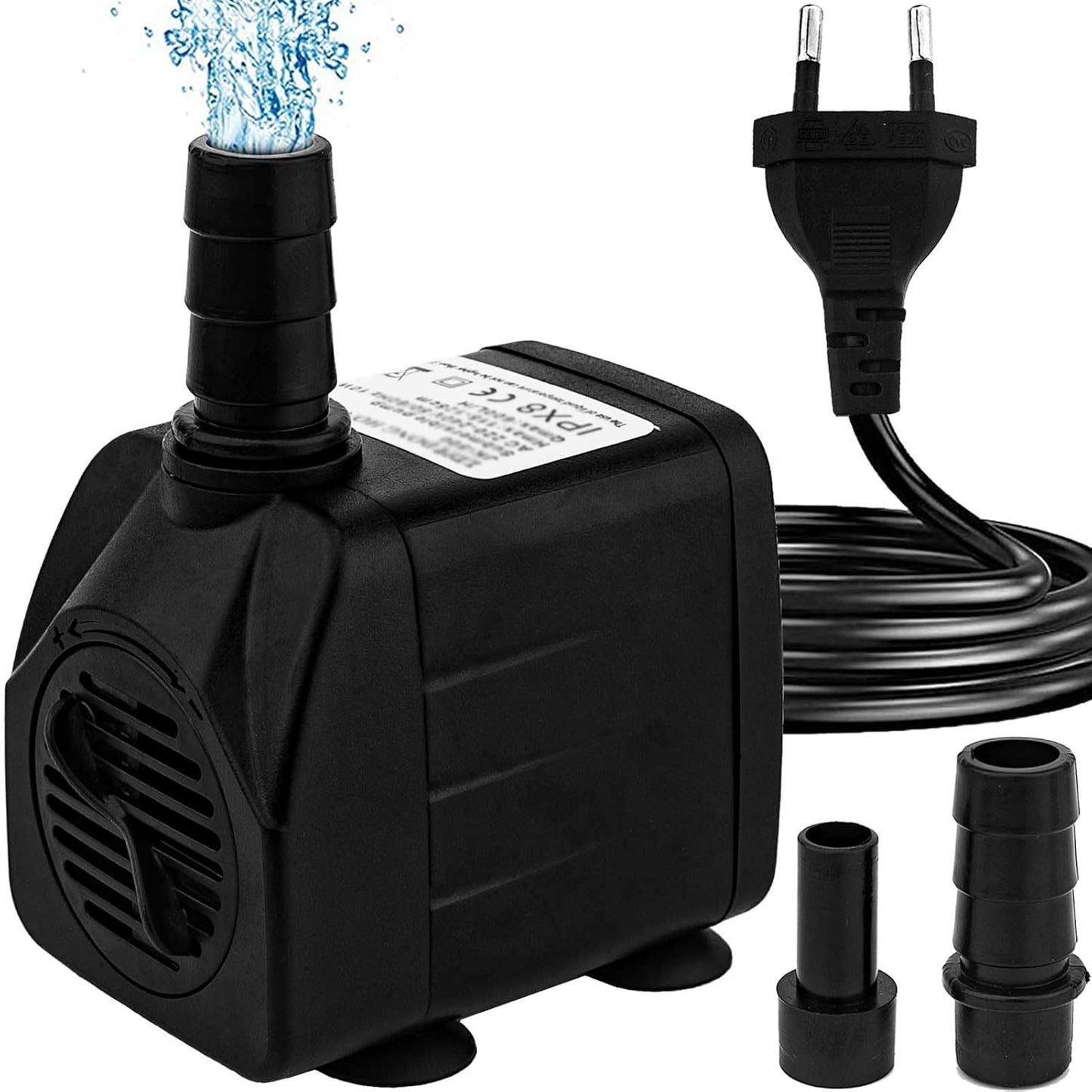 Mini Wasserpumpen, Ultra Leise Aquarium pumpe mit hohem Hub, 2 Düsen für Aquarien