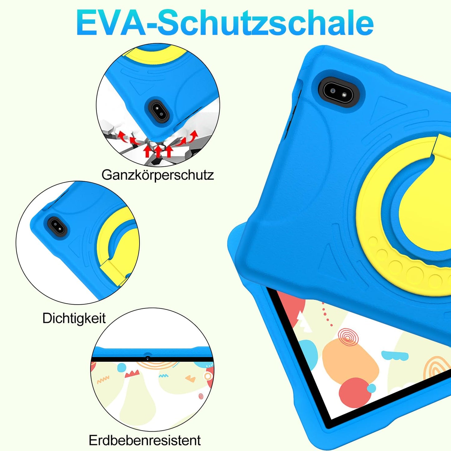 2025 Latest Tablet 10 Inch Android with 5G WiFi 6.20 GB RAM + 128 GB ROM (TF 1TB), Octa-Core, Widevine L1, Educational IWawa App, 6000 mAh, Bluetooth 5.0