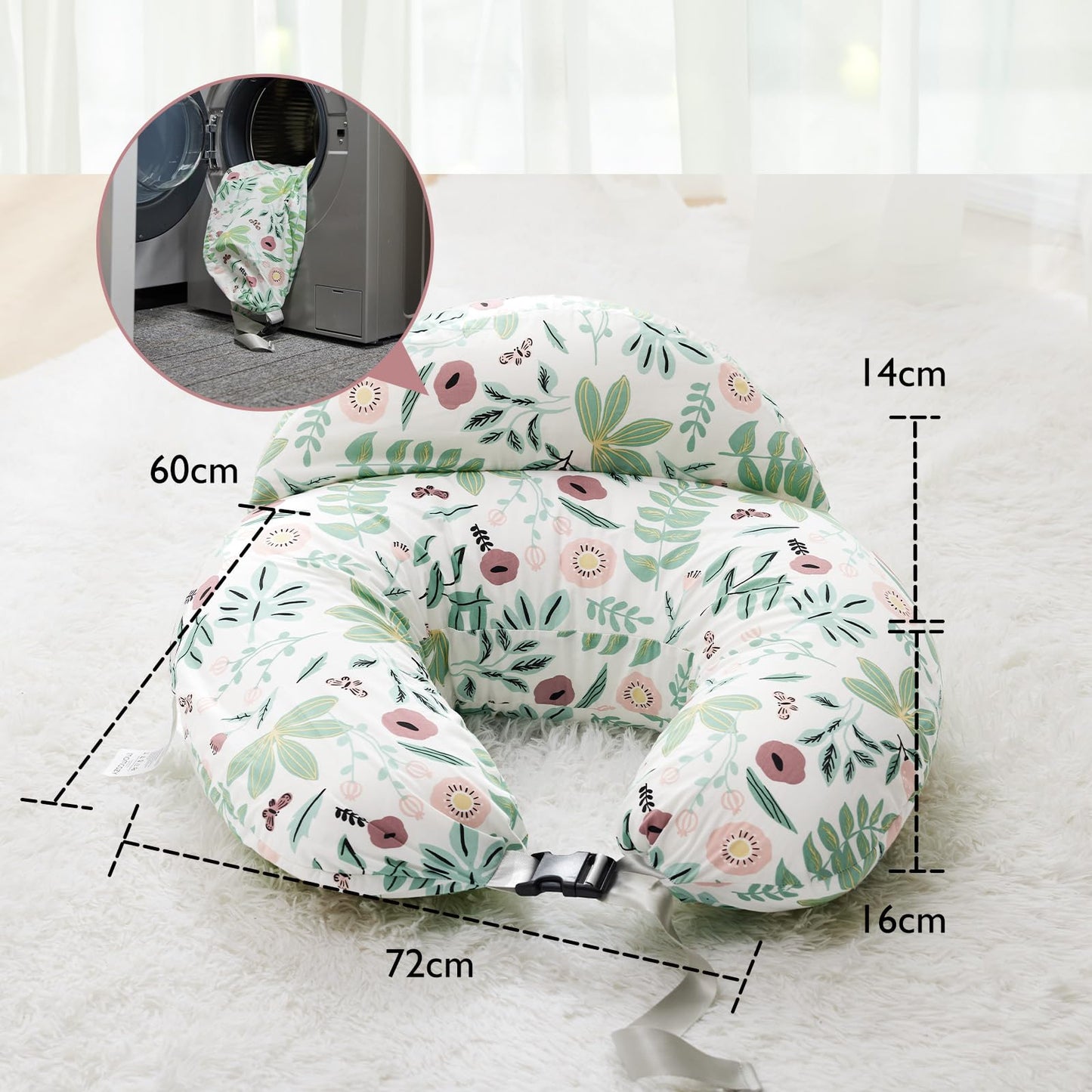 Stillkissen, Nursing Pillow with Safety Border - Ergonomic Nursing and Positioning Pillow