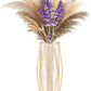 Gold Vases Decoration for Pampas Grass, Scandinavian High Floor Vase with Metal Frame for Wedding Centrepiece or Desk Office, 28 cm High