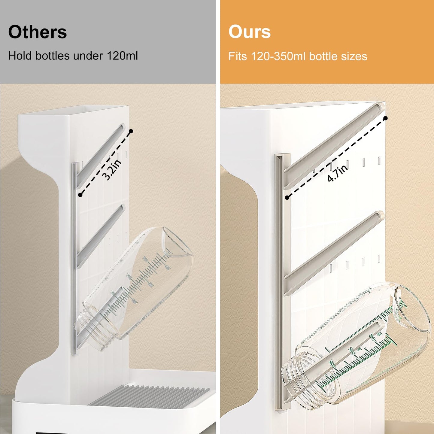 Flaschentrockner Halter – platzsparender Stand Arbeitsplatte Trockenständer für Babyflaschen