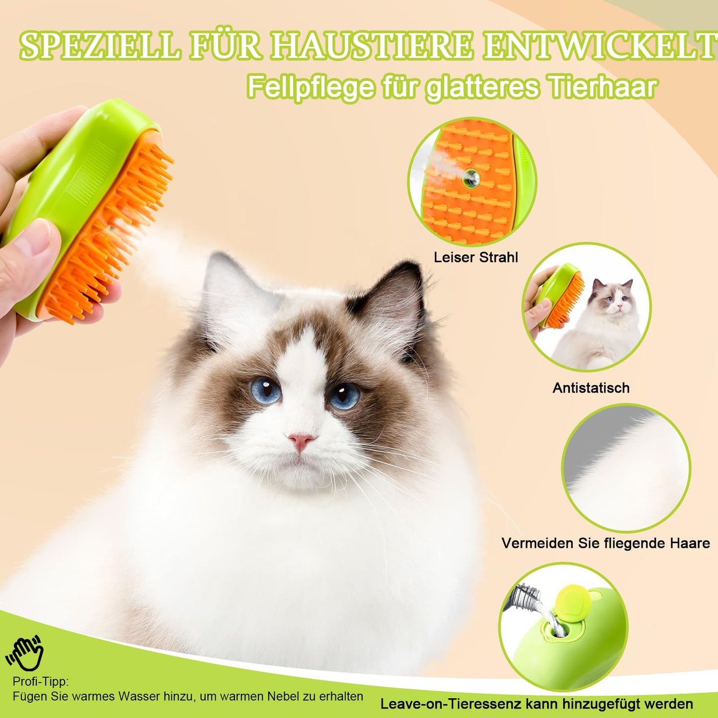 Hundebürste für Hunde und Katzen, selbstreinigend, Katzenbürste für Unterwolle und loses Fell