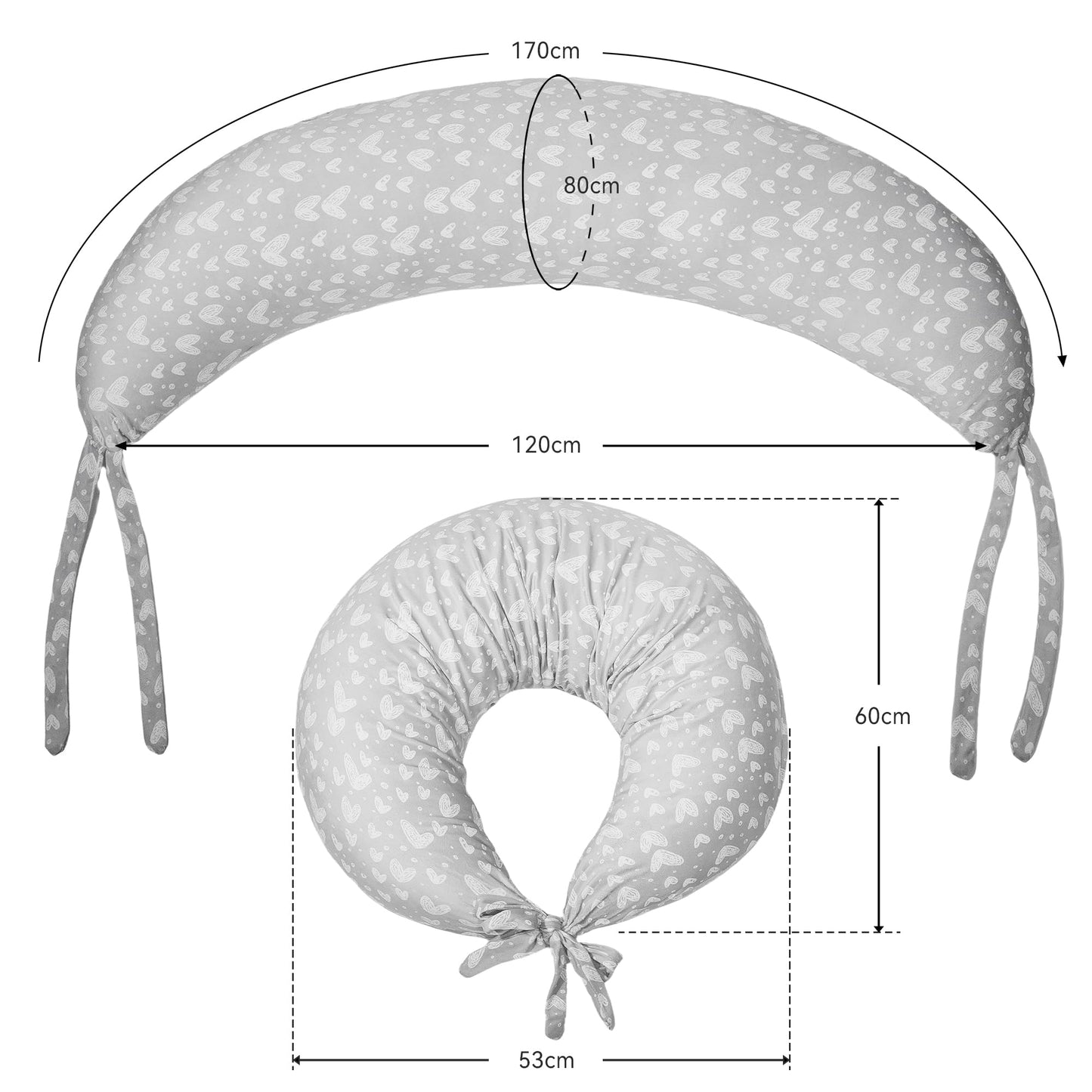 Nursing Pillow, Versatile Plus Size Positioning Pillow, Pregnancy Pillow for Baby and Adults, Side Sleeper Pillow with Washable