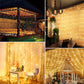 Lichterkette, 3×3m 300 LED Lichtvorhang, 8 Modi LED Lichterkette Vorhang für Innen & Außen, Lichterkette für Outdoor, Zimmer, Party, Balkon deko, Weihnachtsdeko