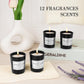 Candle Duftkerzen im Glas | Duftkerze Geschenkset aus 12 Düft Kerze mit 180 Stunden Langer Brenndauer & Sojawachs Duftkerze Set