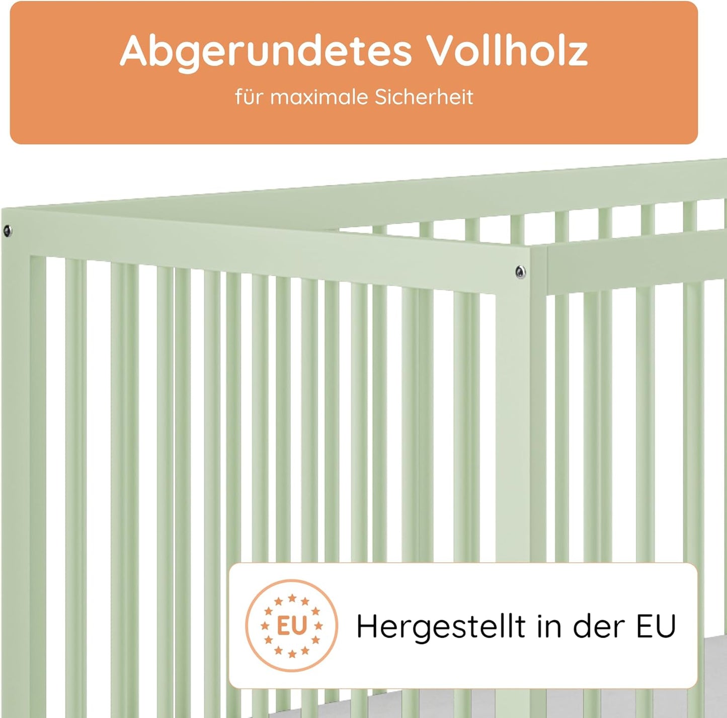 Kids Collective Baby Cot Bed 60x120 | 70x140 cm Height Adjustable