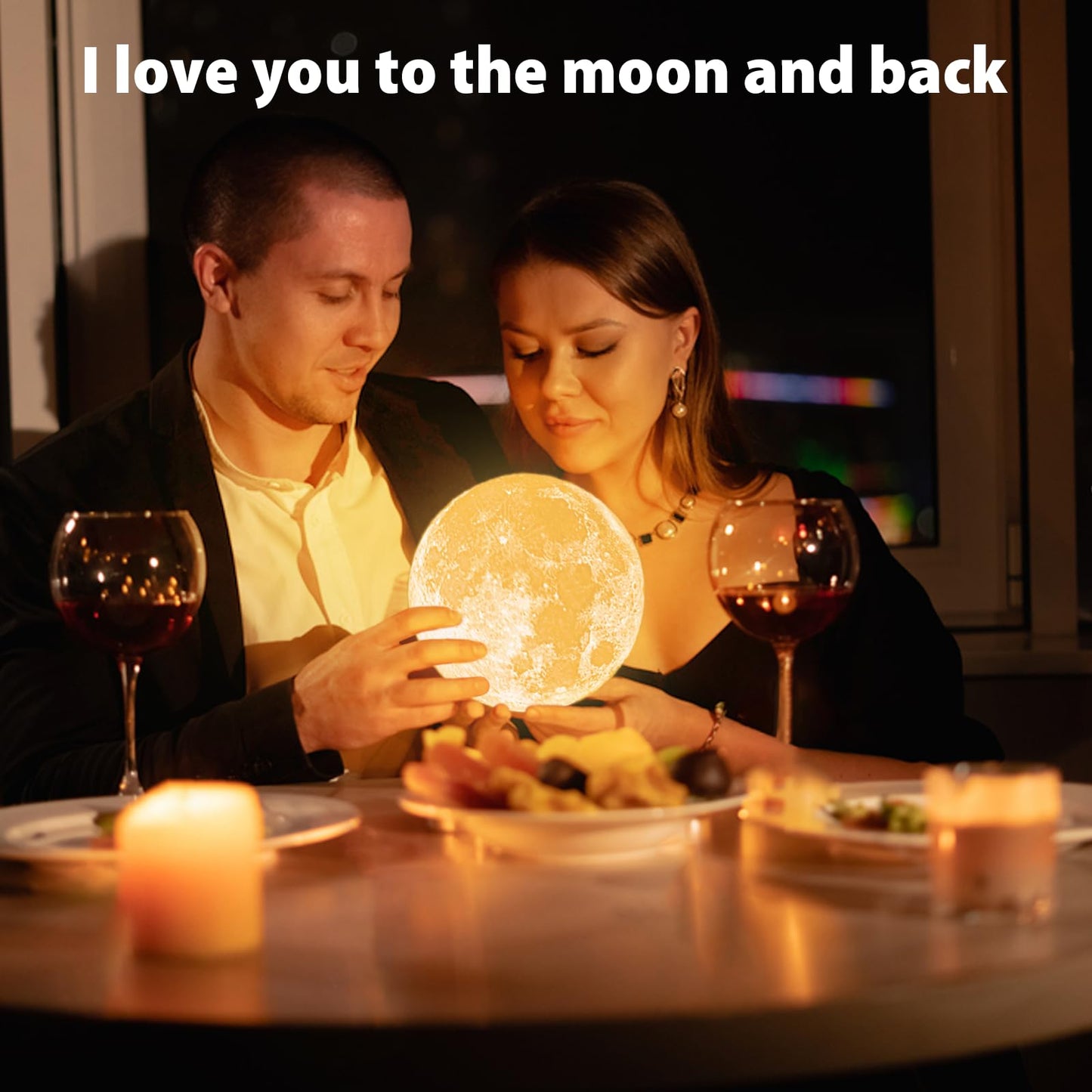 Balkwan Moon Lamp 3D Print - Dimmable USB Charging Touch Lamp for Children and Lovers - Romantic Gift for Birthday and Bedroom (3.5 Inch)