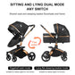 Reenborn 3-in-1 Pushchair, Buggy with Two Reversible Sliding Modes, Pushchair with Frame Aluminium Alloy, Baby Pram, 3-in-1 Complete Set with One-Click Folding Design