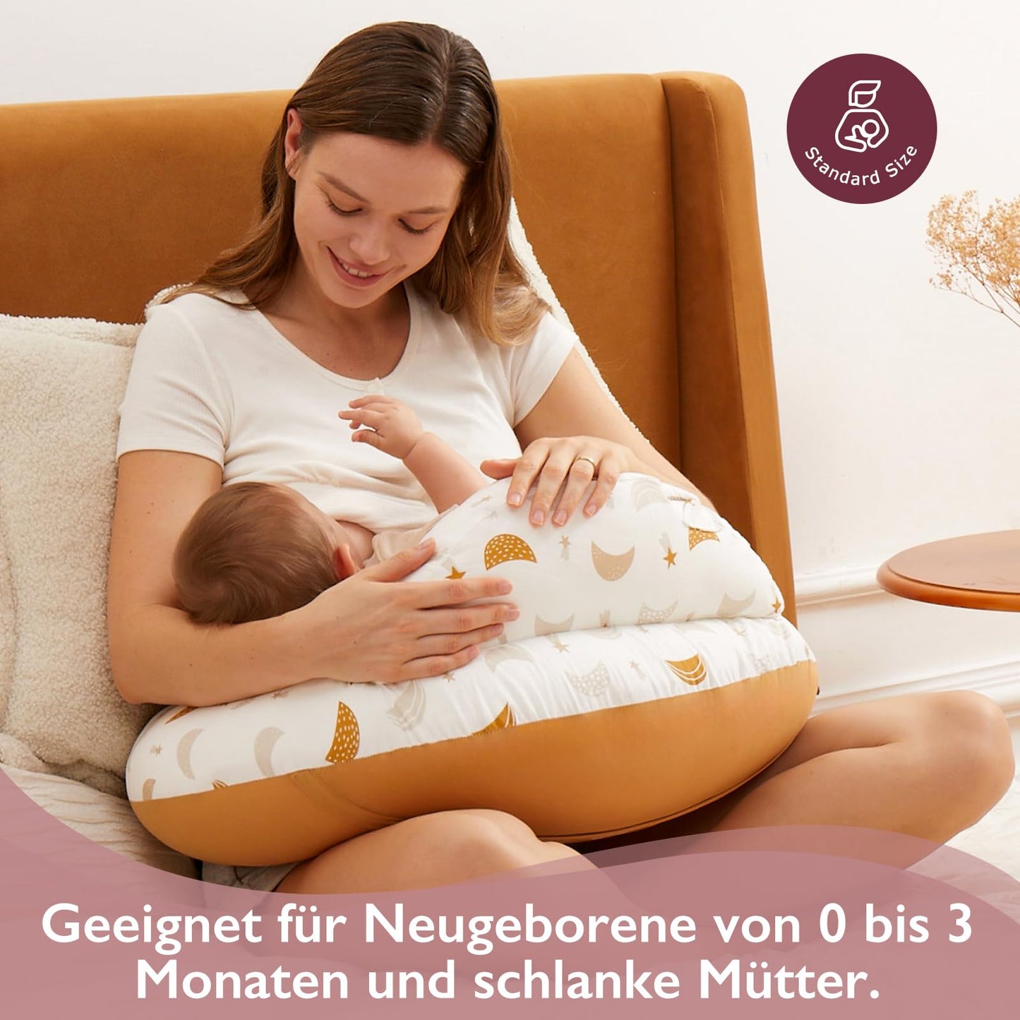 Stillkissen, Nursing Pillow with Safety Border - Ergonomic Nursing and Positioning Pillow