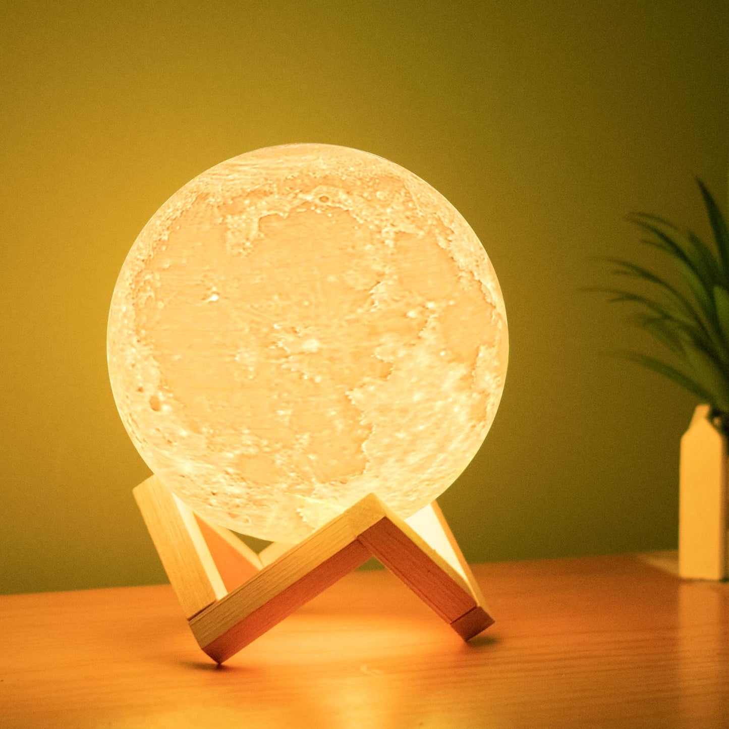Balkwan Moon Lamp 3D Print - Dimmable USB Charging Touch Lamp for Children and Lovers - Romantic Gift for Birthday and Bedroom (3.5 Inch)
