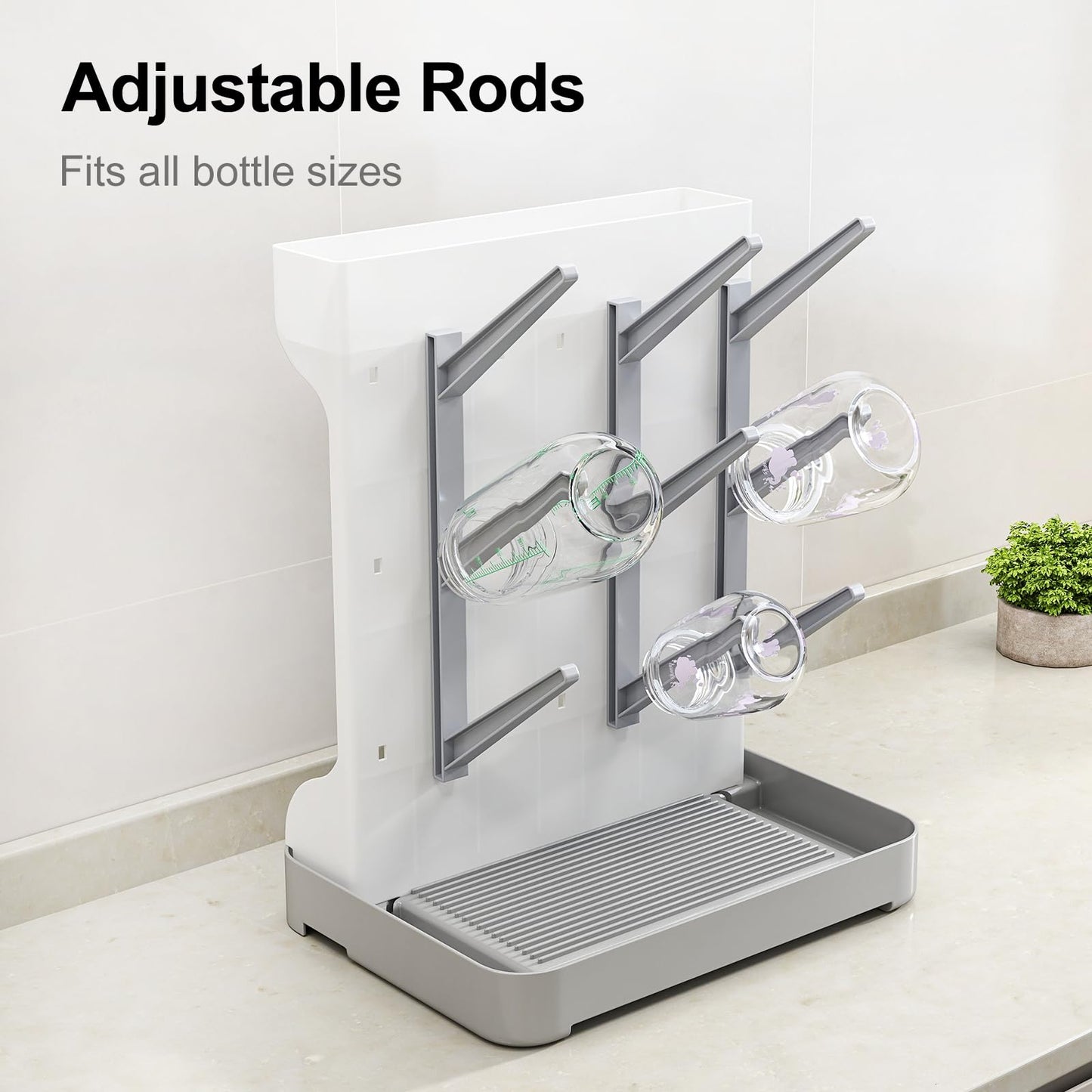 Flaschentrockner Halter – platzsparender Stand Arbeitsplatte Trockenständer für Babyflaschen