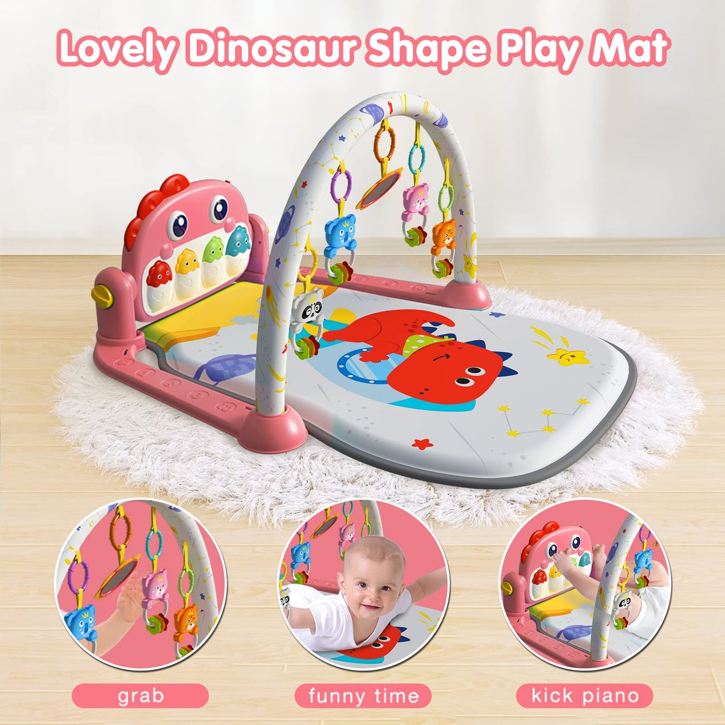 Eners Baby Spielbogen Baby Spieldecke mit Musik & Lichtern