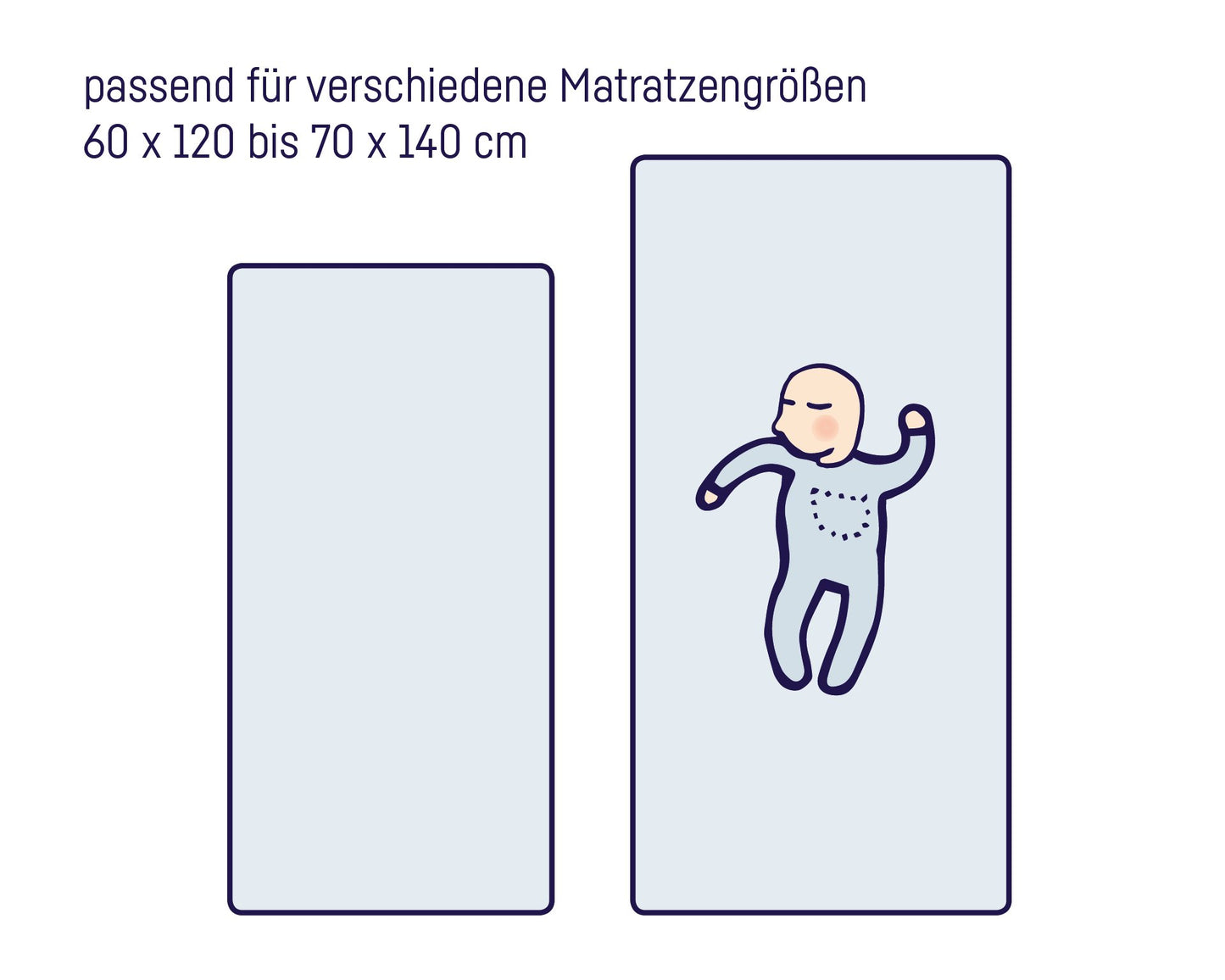 Spannbettlaken für Baby- & Kinderbett, 100% Jersey-Baumwolle, 2er Pack