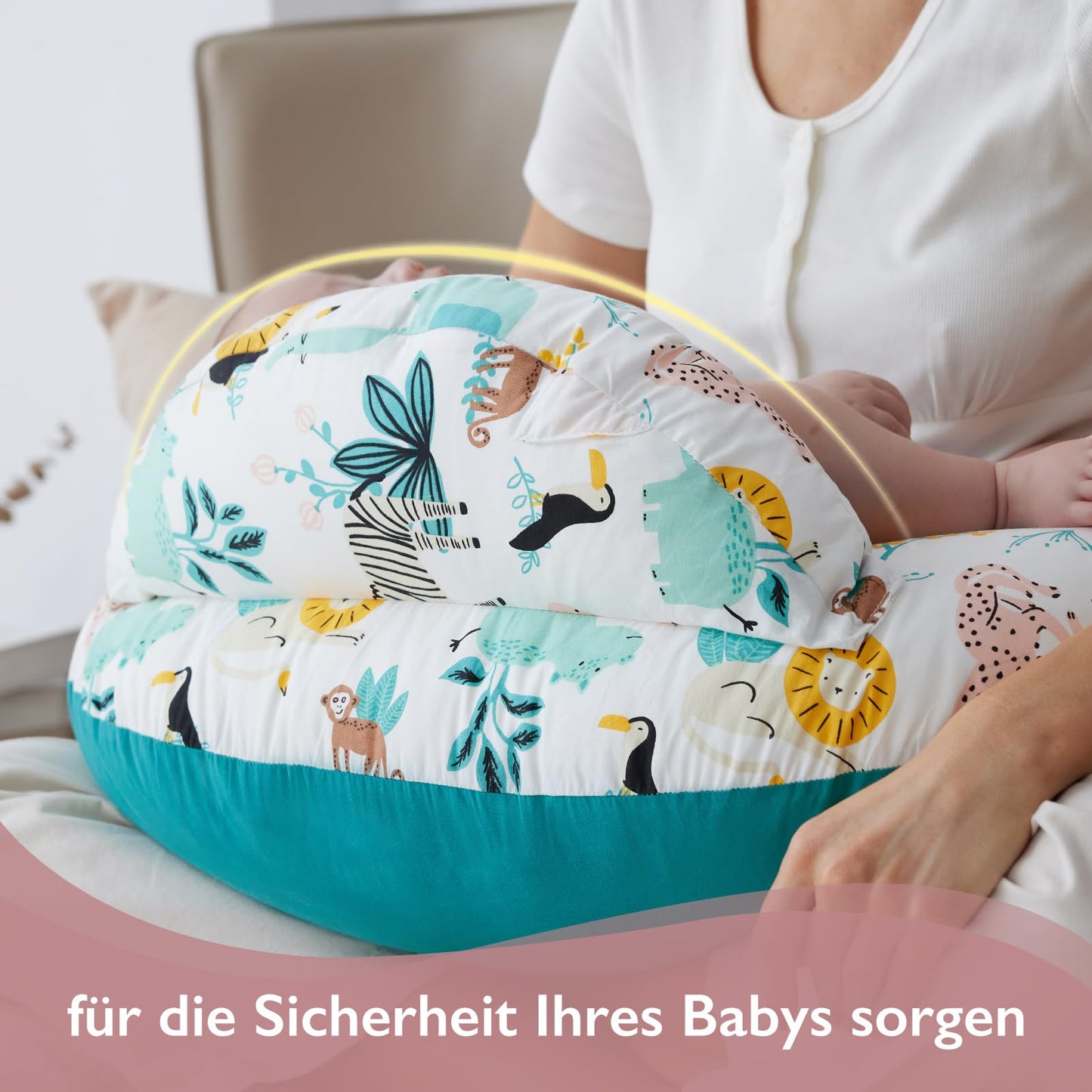 Stillkissen, Nursing Pillow with Safety Border - Ergonomic Nursing and Positioning Pillow