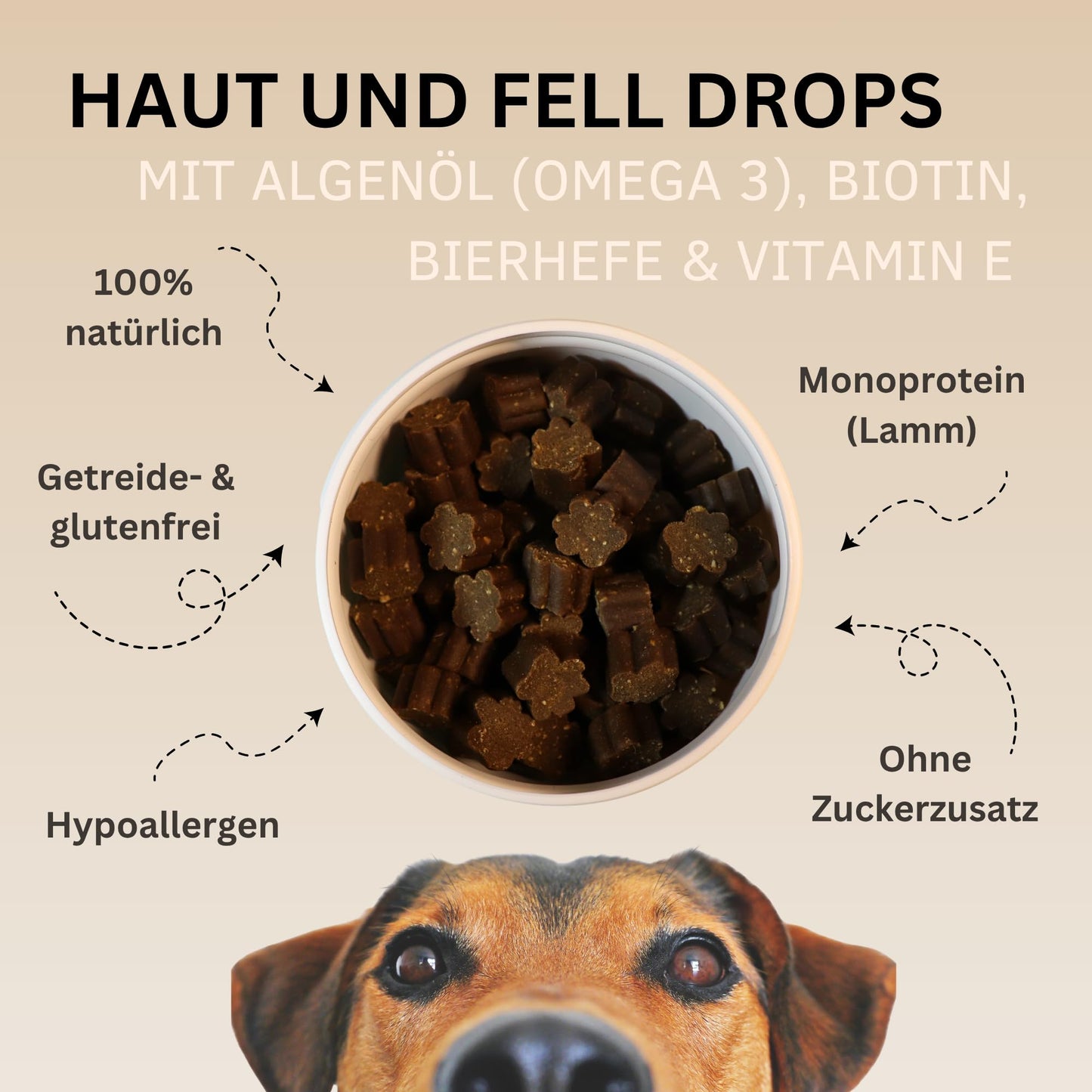 Haut & Fell Drops mit Algenöl für Hunde, 100% natürlich