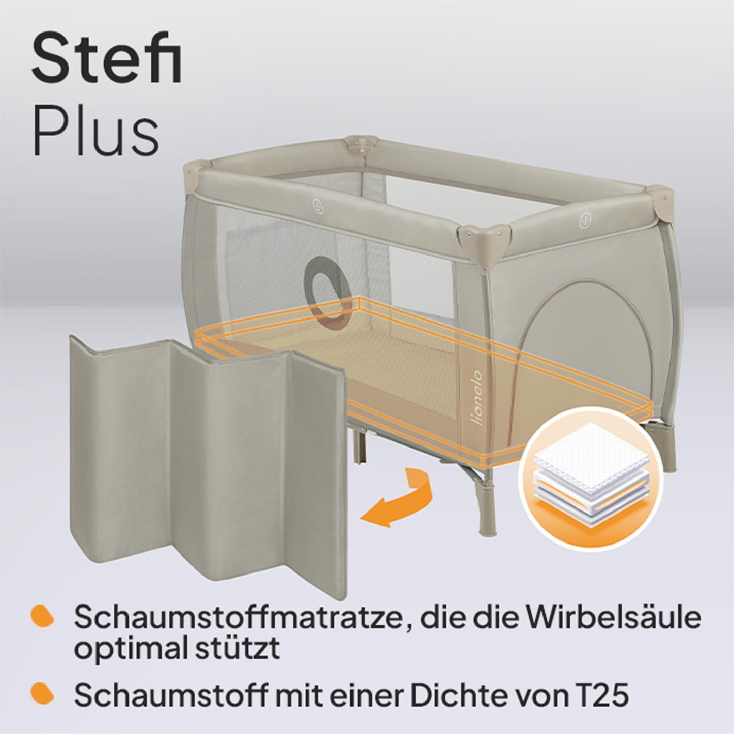 Reisebett bis 15 kg Babybett Kinderreisebett mit Matratze Seitlicher Eingang mit Reißverschluss