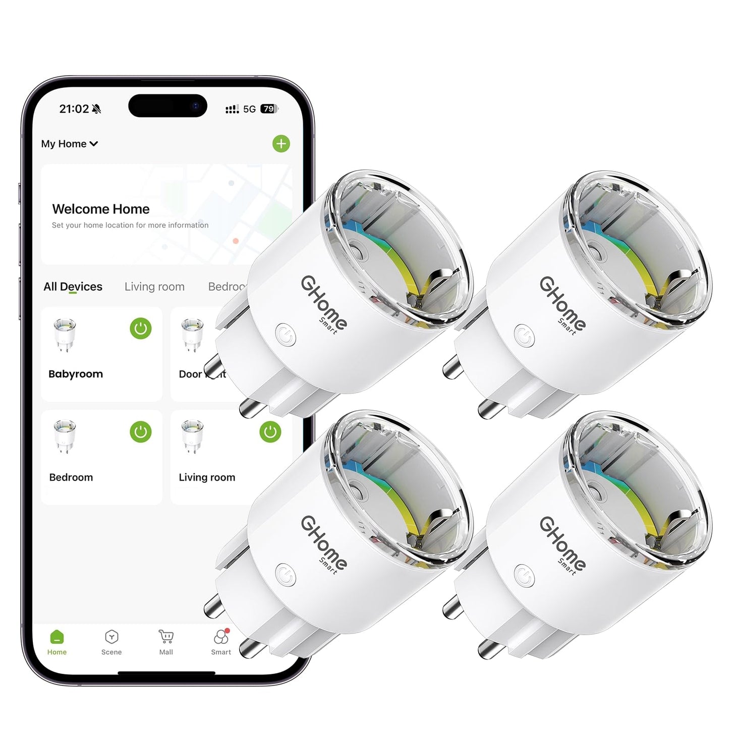 Smart WLAN Socket, Smallest Smart Home Socket with Current Measurement
