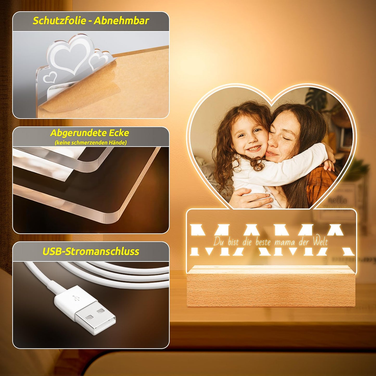 Personalised Christmas Gifts for Women & Men, Personalised Picture Frame with Photo, Photo Gifts Personalised for Him Her, Personalised Gifts