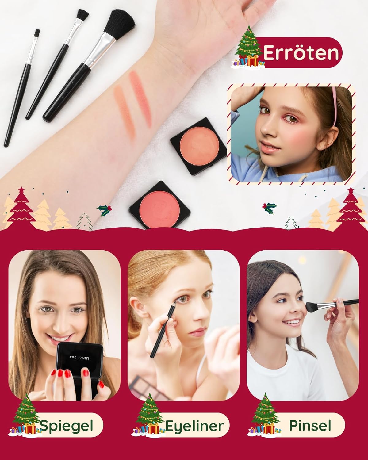 Gleamkid Advent Calendar 2024 - High-Quality Advent Calendar with 24 Beauty Moments, Christmas Calendar with Makeup Products such as Lip Gloss