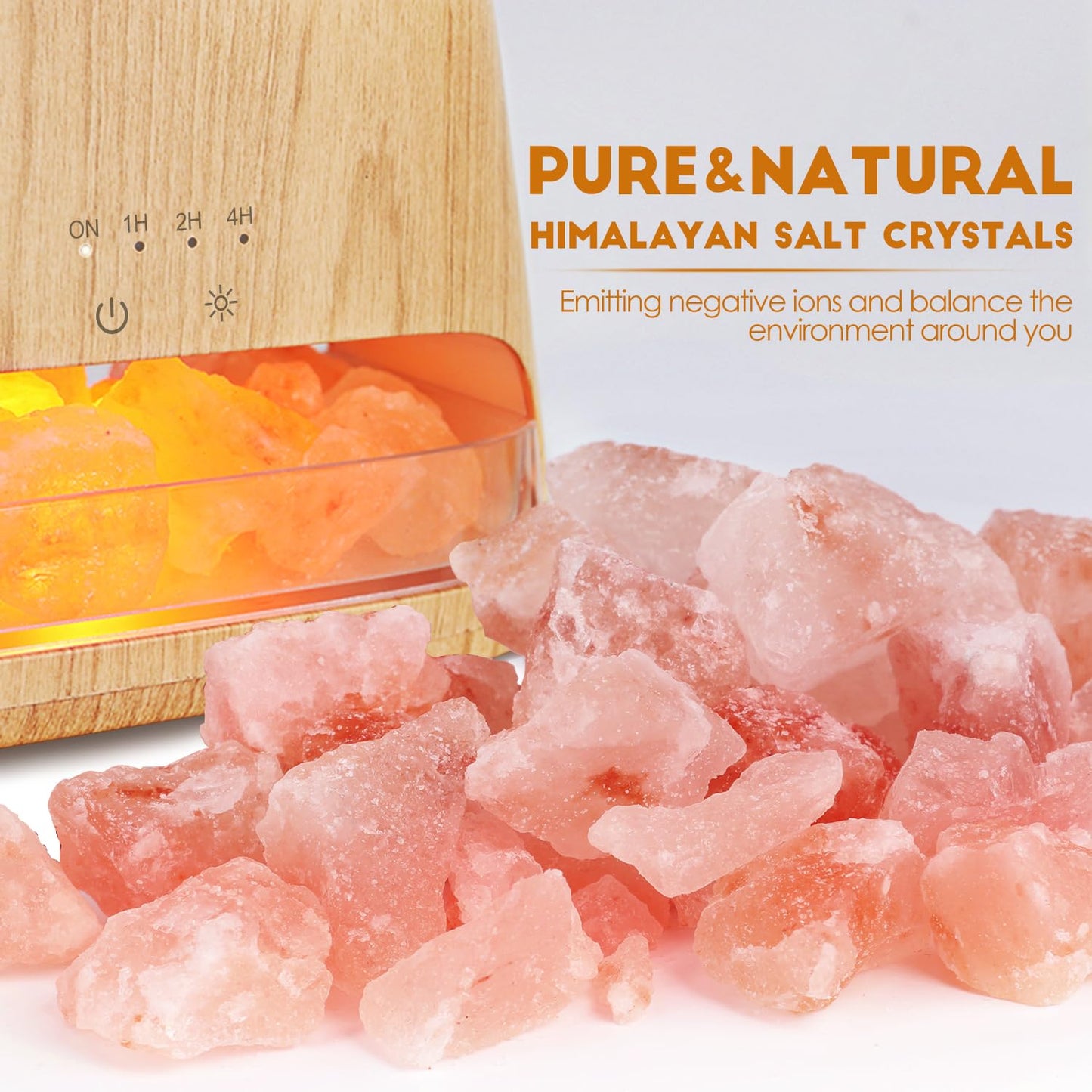 2-in-1 Aroma Diffuser & Salt Range Pakistan Light, Flame Effect for Essential Oils, Humidifier with 3 Brightness, 150 ml