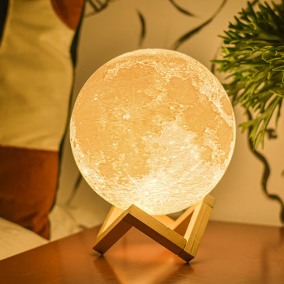 Balkwan Moon Lamp 3D Print - Dimmable USB Charging Touch Lamp for Children and Lovers - Romantic Gift for Birthday and Bedroom (3.5 Inch)