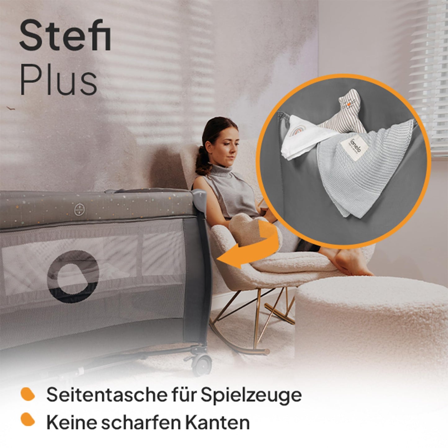 Reisebett bis 15 kg Babybett Kinderreisebett mit Matratze Seitlicher Eingang mit Reißverschluss