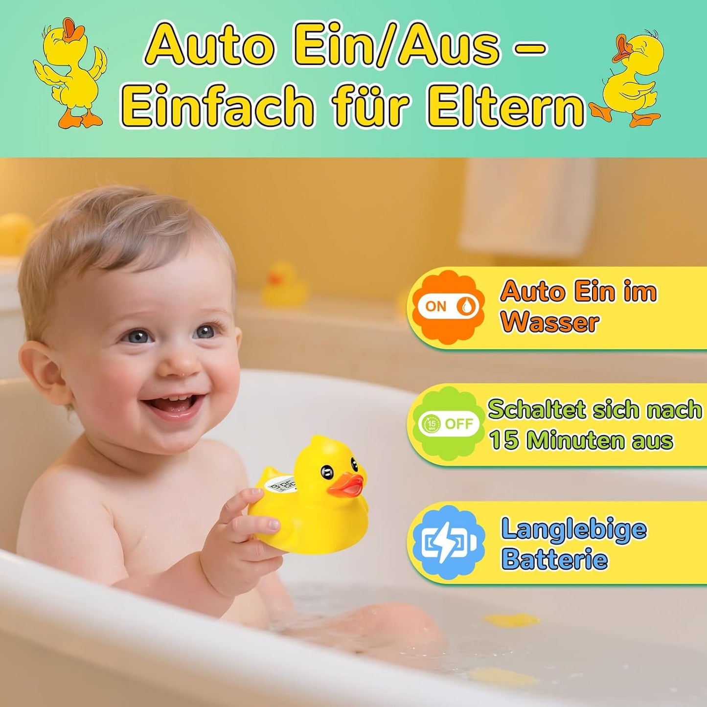 Badethermometer Baby – Digitales Thermometer für Baby Badewanne