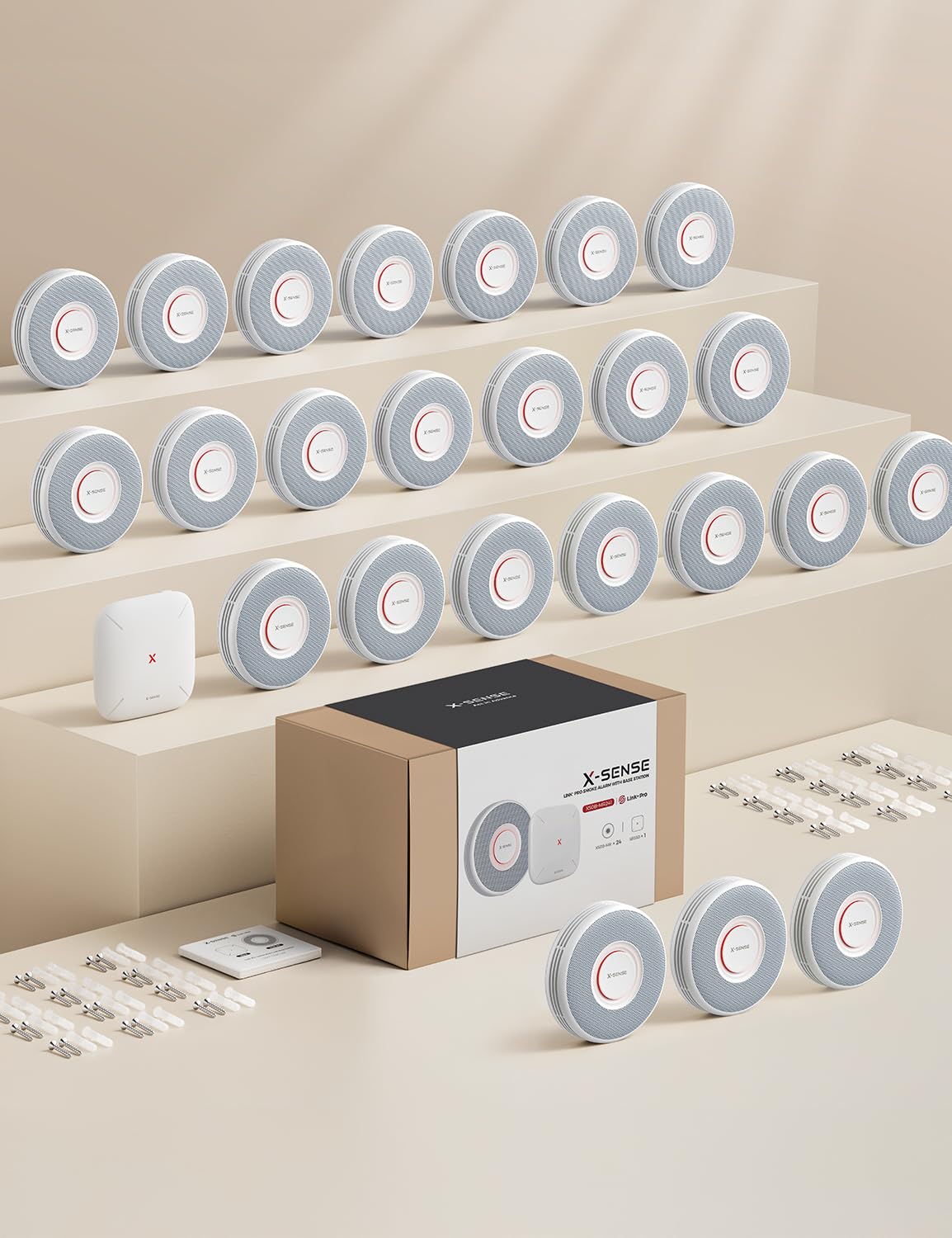 X-Sense Smarter Rauchmelder WLAN mit Sprachausgabe und 17 Standorten, Feuermelder, Rauchmelder , Brandmelder 6 Stück