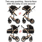 Reenborn 3-in-1 Pushchair, Buggy with Two Reversible Sliding Modes, Pushchair with Frame Aluminium Alloy, Baby Pram, 3-in-1 Complete Set with One-Click Folding Design