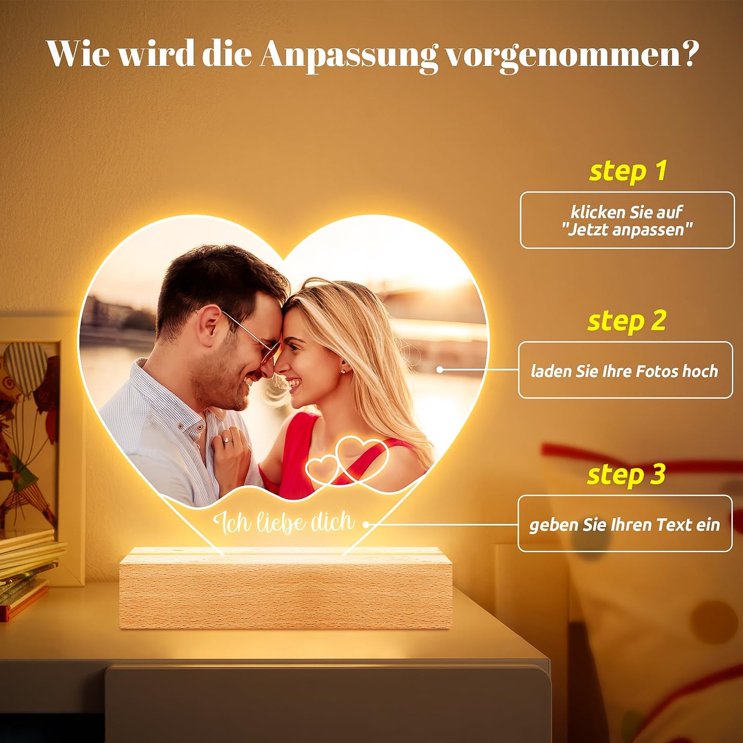 Personalised Christmas Gifts for Women & Men, Personalised Picture Frame with Photo, Photo Gifts Personalised for Him Her, Personalised Gifts