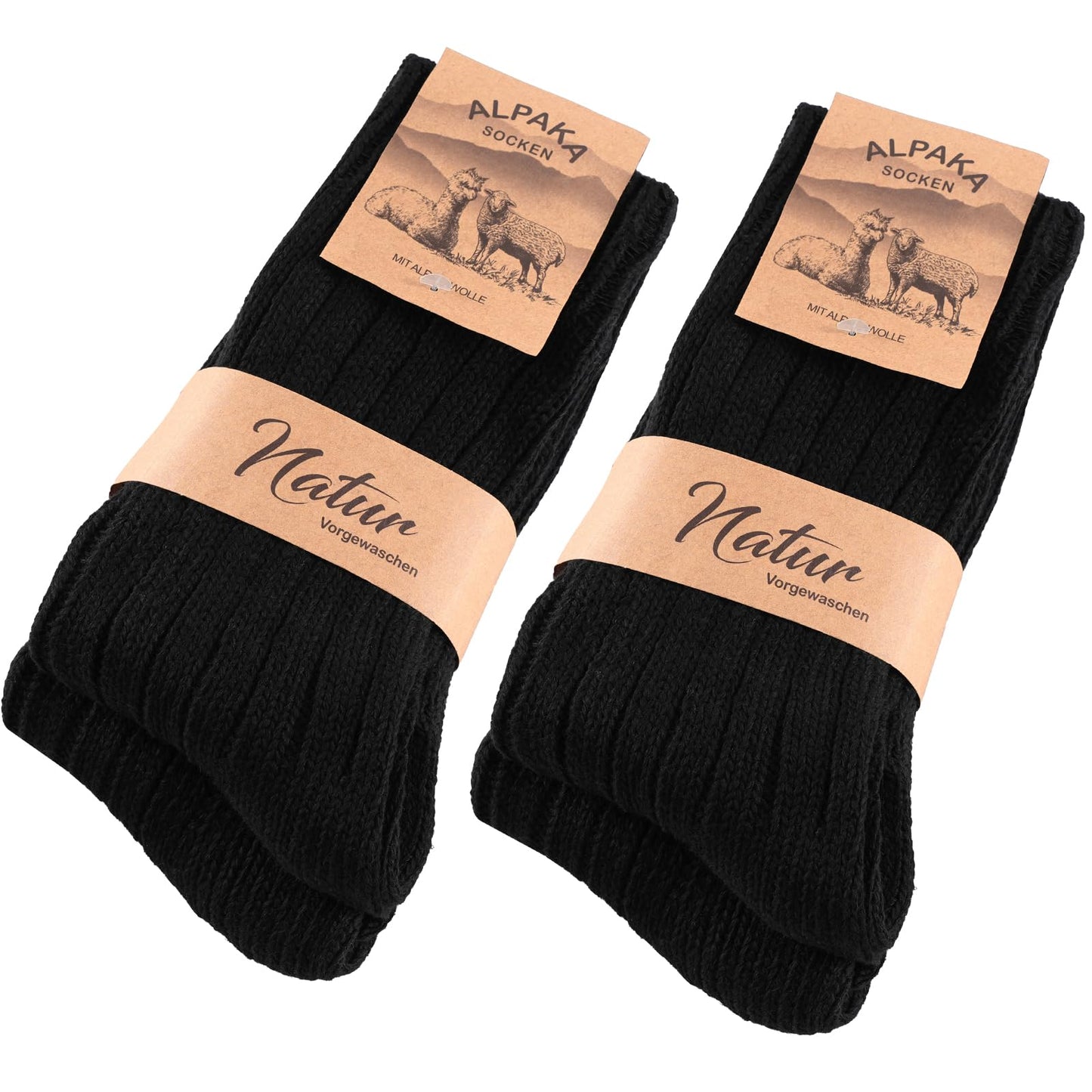 4 Paar Alpaka Socken für Herren Damen, Atmungsative Thermosocken Extra Warm, Dicke Wintersocken mit Alpakawolle