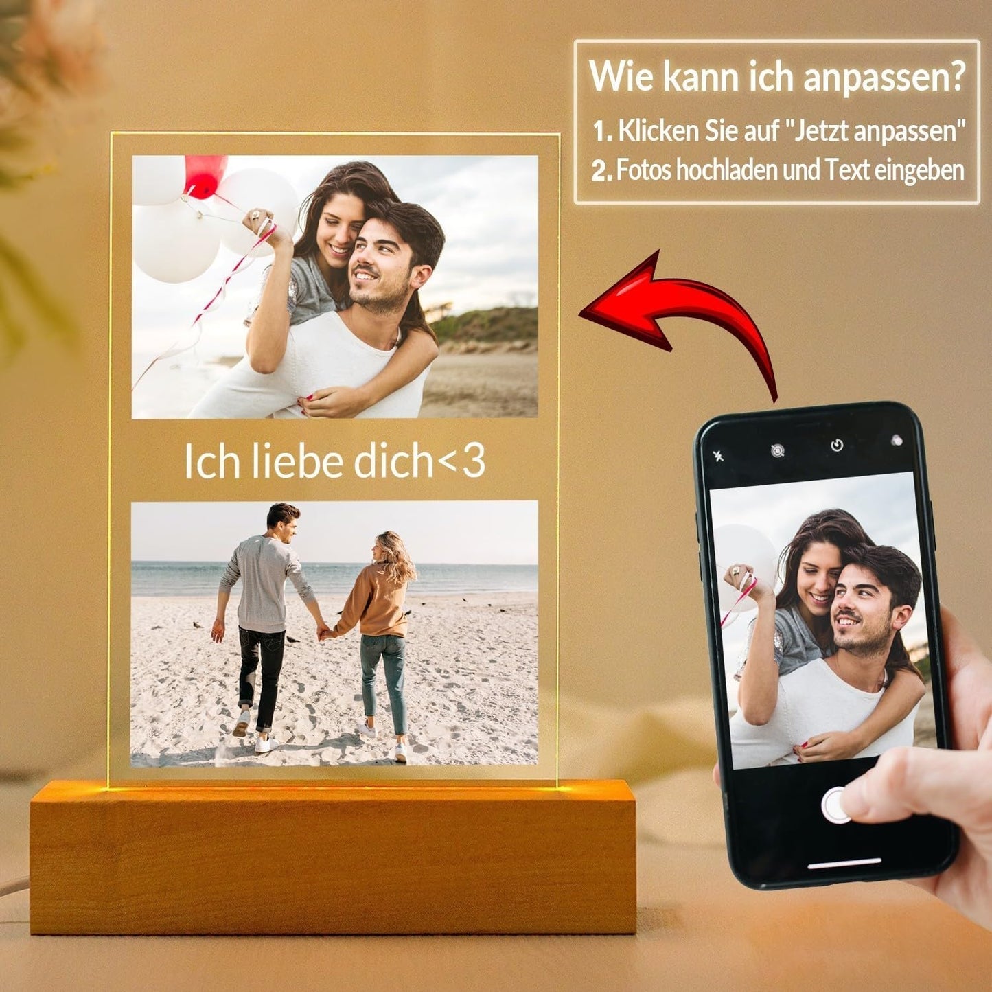 Personalisierte Geschenke für Freundin, Personalisierte Bilderrahmen mit Foto, Personalisierter Bilderrahmen mit Bild