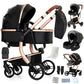 Reenborn 3-in-1 Pushchair, Buggy with Two Reversible Sliding Modes, Pushchair with Frame Aluminium Alloy, Baby Pram, 3-in-1 Complete Set with One-Click Folding Design