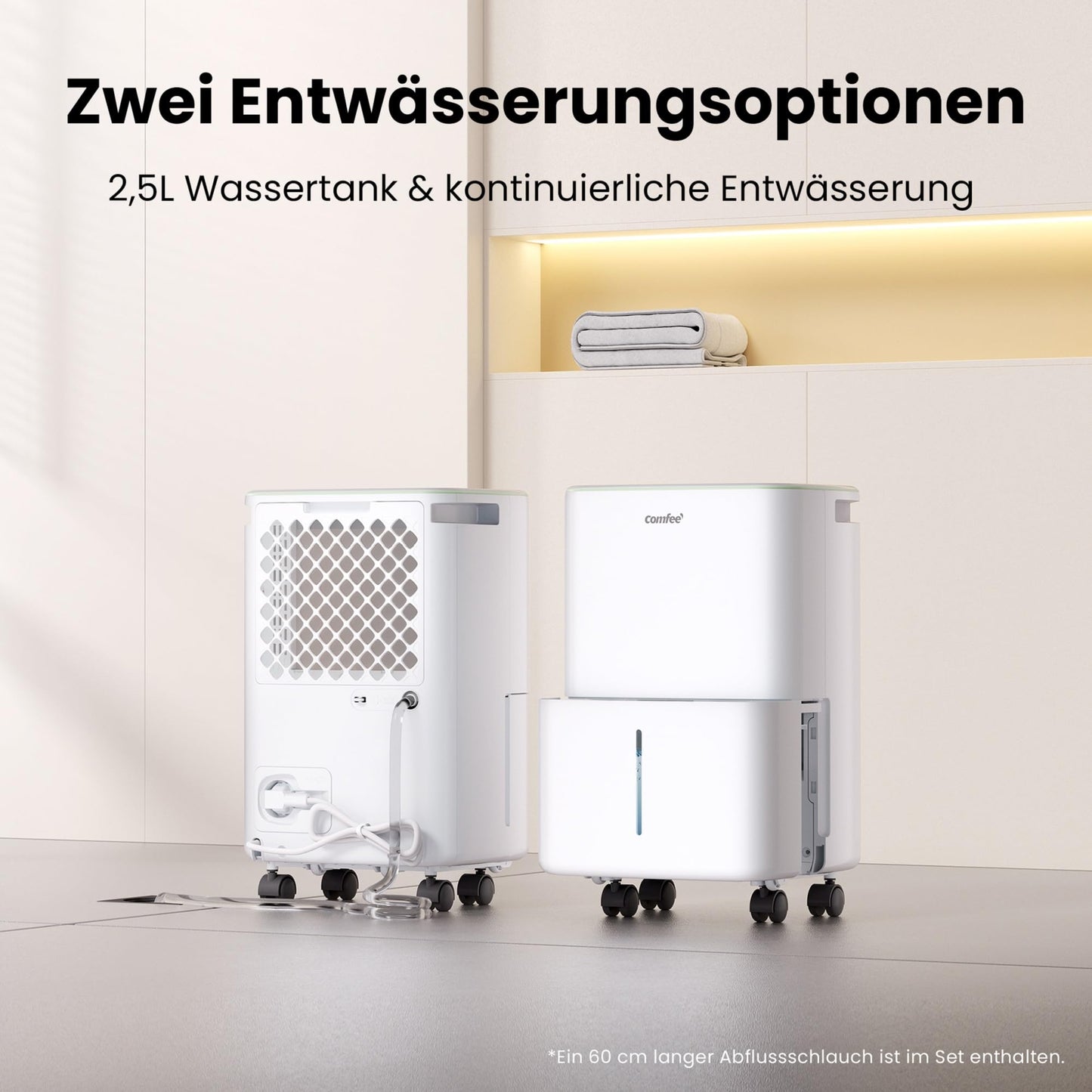 Luftentfeuchter, Dehumidifier 10 L/24 hr, Room Size Approx. 50 m³ (20 m²), LED Display