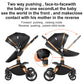 Reenborn 3-in-1 Pushchair, Buggy with Two Reversible Sliding Modes, Pushchair with Frame Aluminium Alloy, Baby Pram, 3-in-1 Complete Set with One-Click Folding Design