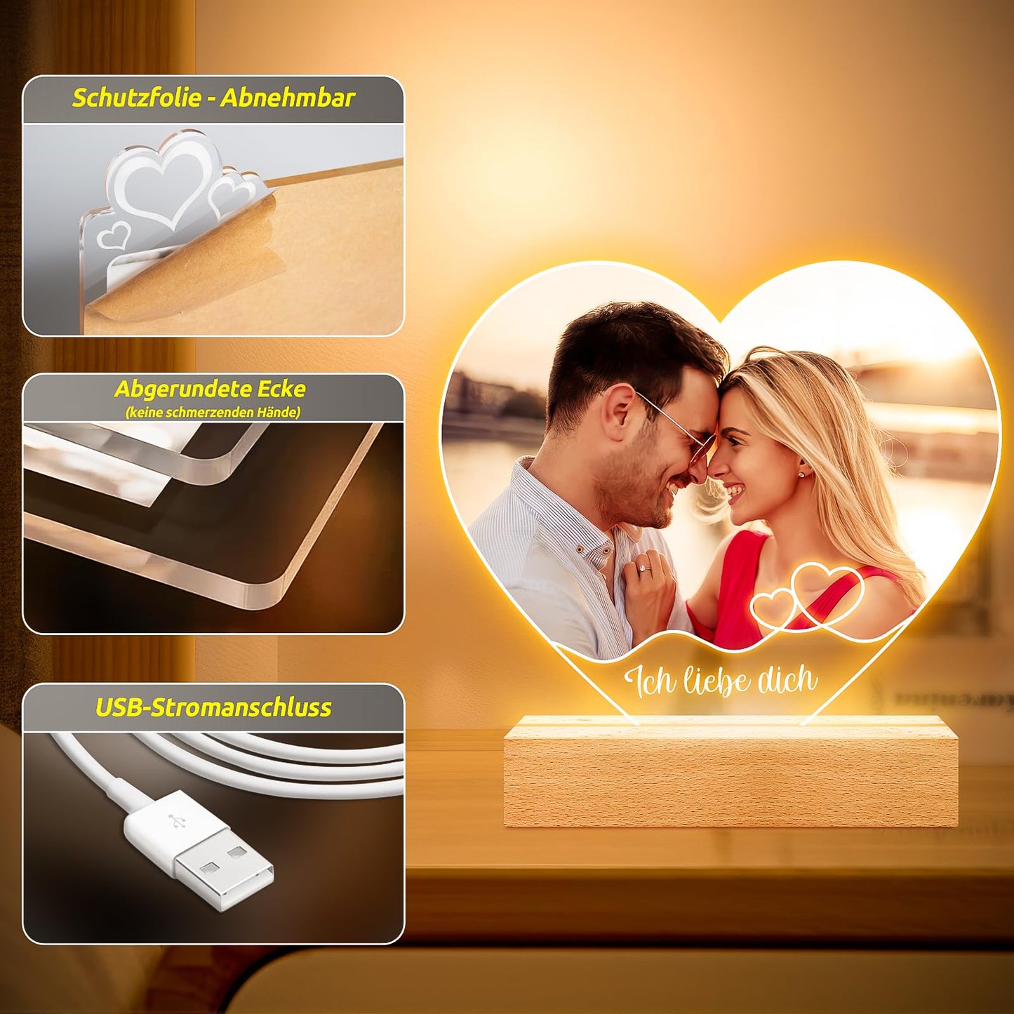 Personalised Christmas Gifts for Women & Men, Personalised Picture Frame with Photo, Photo Gifts Personalised for Him Her, Personalised Gifts