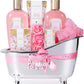 SPA LUXETIQUE Wellness Set für Frauen - 8tlg Rosenduft Bade Geschenkset für Frauen, Geburtstagsgeschenk Beauty Set mit Deko Badewanne