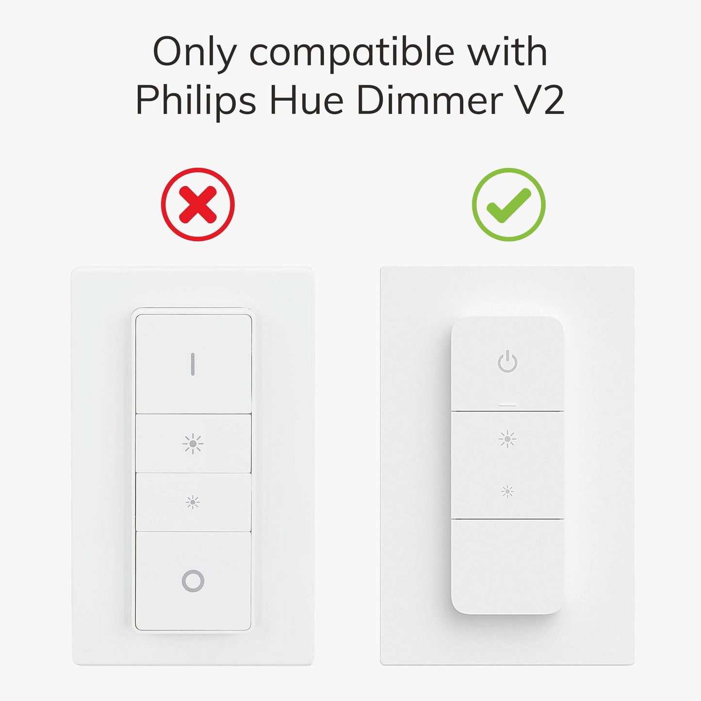 Smart Lichtschalter, Schalterabdeckung für Philips Hue Dimmer V2, kompatibel mit Hue Schalterabdeckung