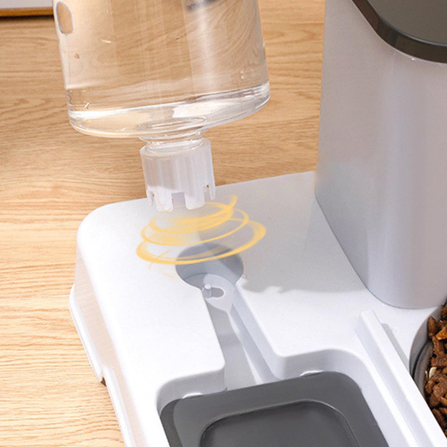 Bomefoi Automatic 2-in-1 Cat Feeder, Feeding and Drinker for Pet Food, Non-Slip Automatic Drinking Bottle