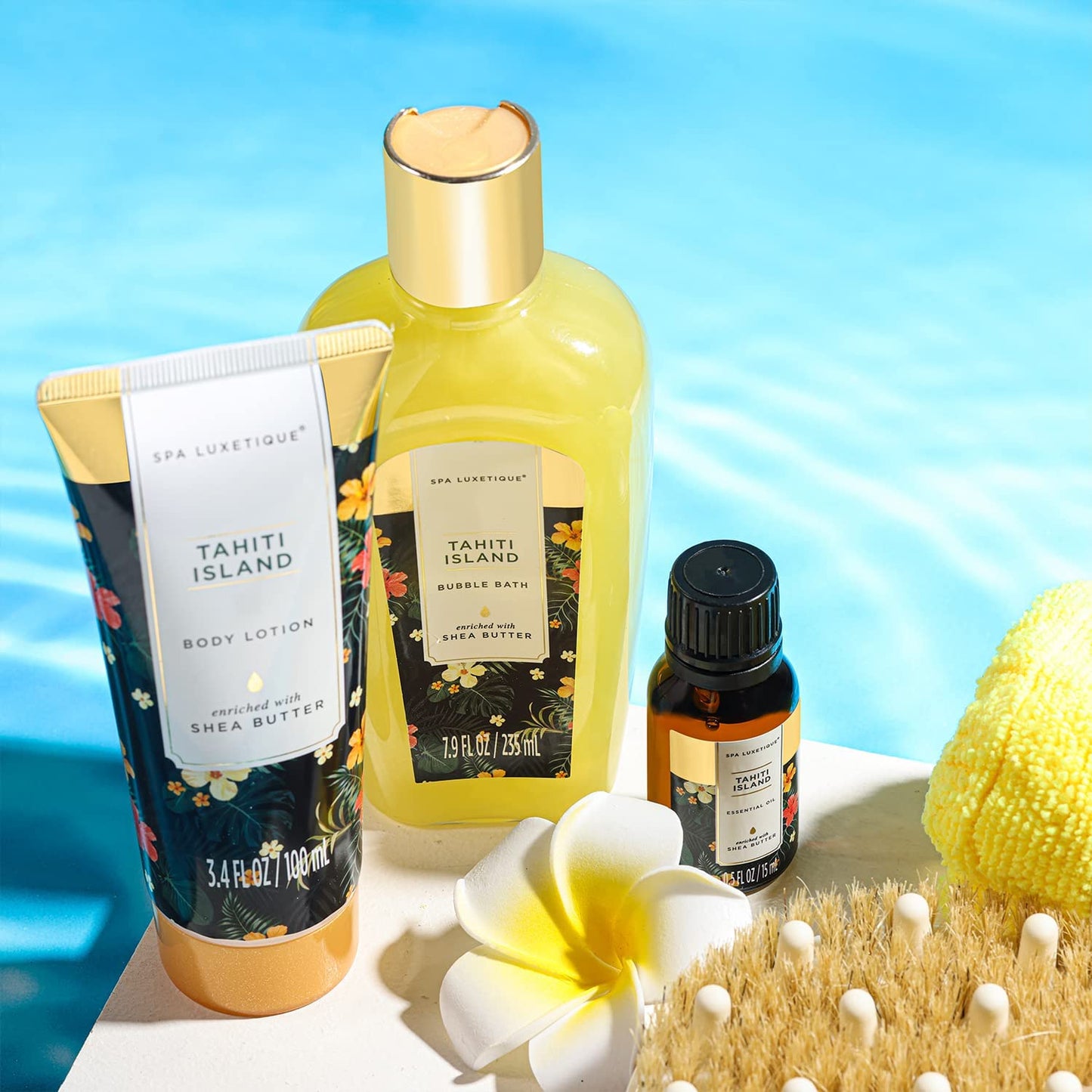 SPA LUXETIQUE Wellness Set für Frauen - 8tlg Rosenduft Bade Geschenkset für Frauen, Geburtstagsgeschenk Beauty Set mit Deko Badewanne