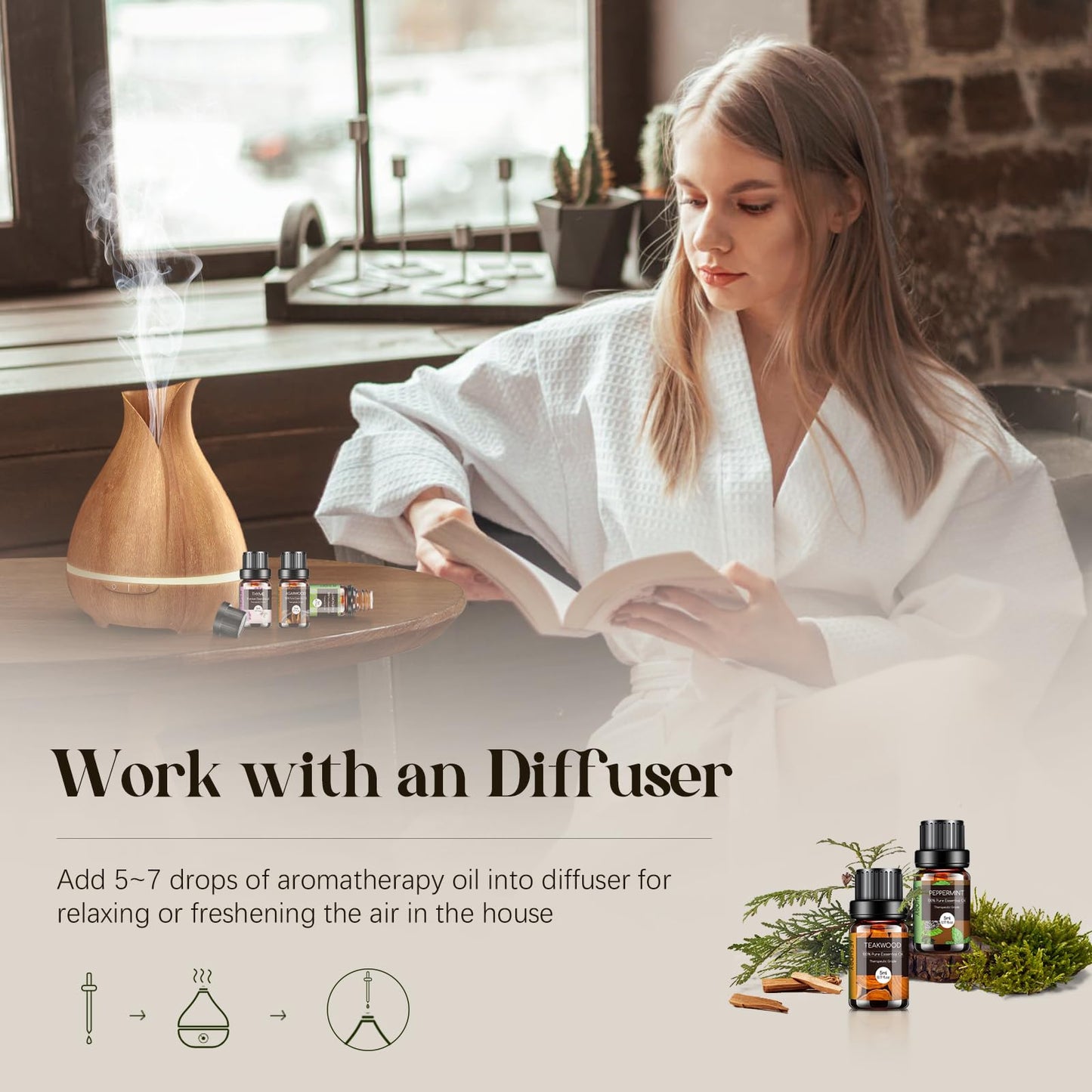 AESHORY 14 x 5 ml Hotel Essential Oils Set, Aroma Diffuser Oil Fragrance for Humidifier, Fresh Air