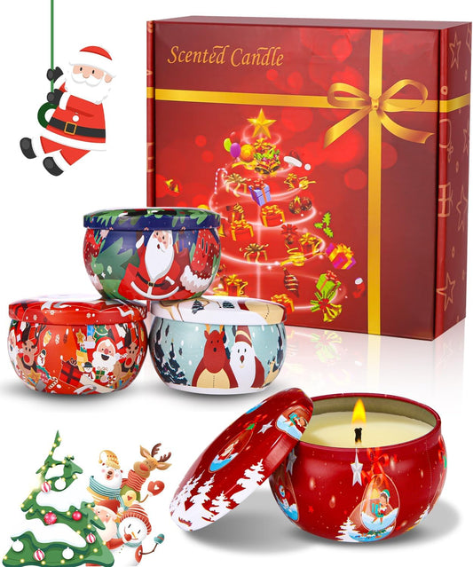 4 Stück Duftkerzen Geschenkset, 2,5 OZ Sojawachs Aromatherapie Kerzen,Damen Aroma Kerze Geschenk-Set für Geburtstag Geschenk, Valentinstag