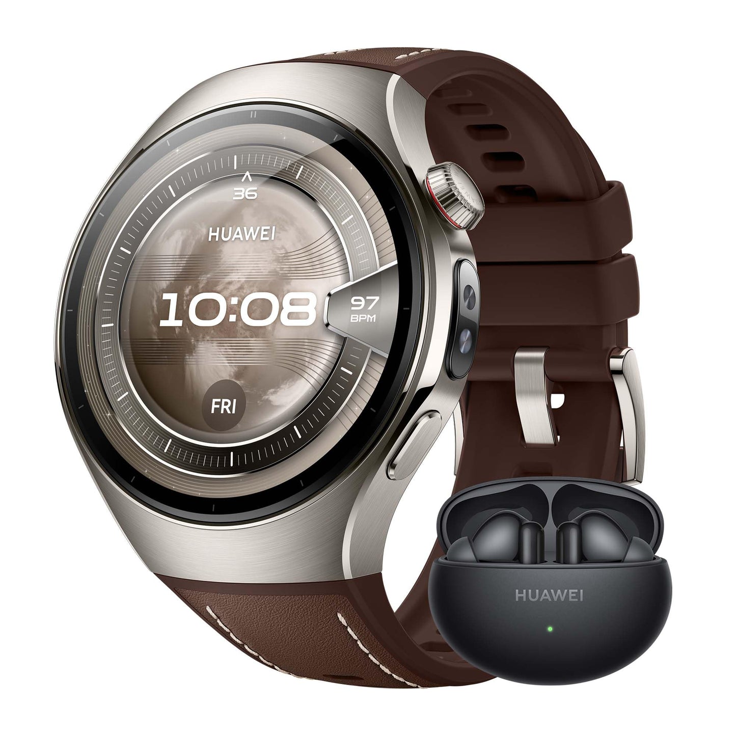 HUAWEI Watch 5 Smartwatch Men Women, Health Glance, 5ATM Waterproof, GPS, SpO2 at Fingertip, Compatible with Android™ & iOS, Sapphire Glass, 42 mm, White