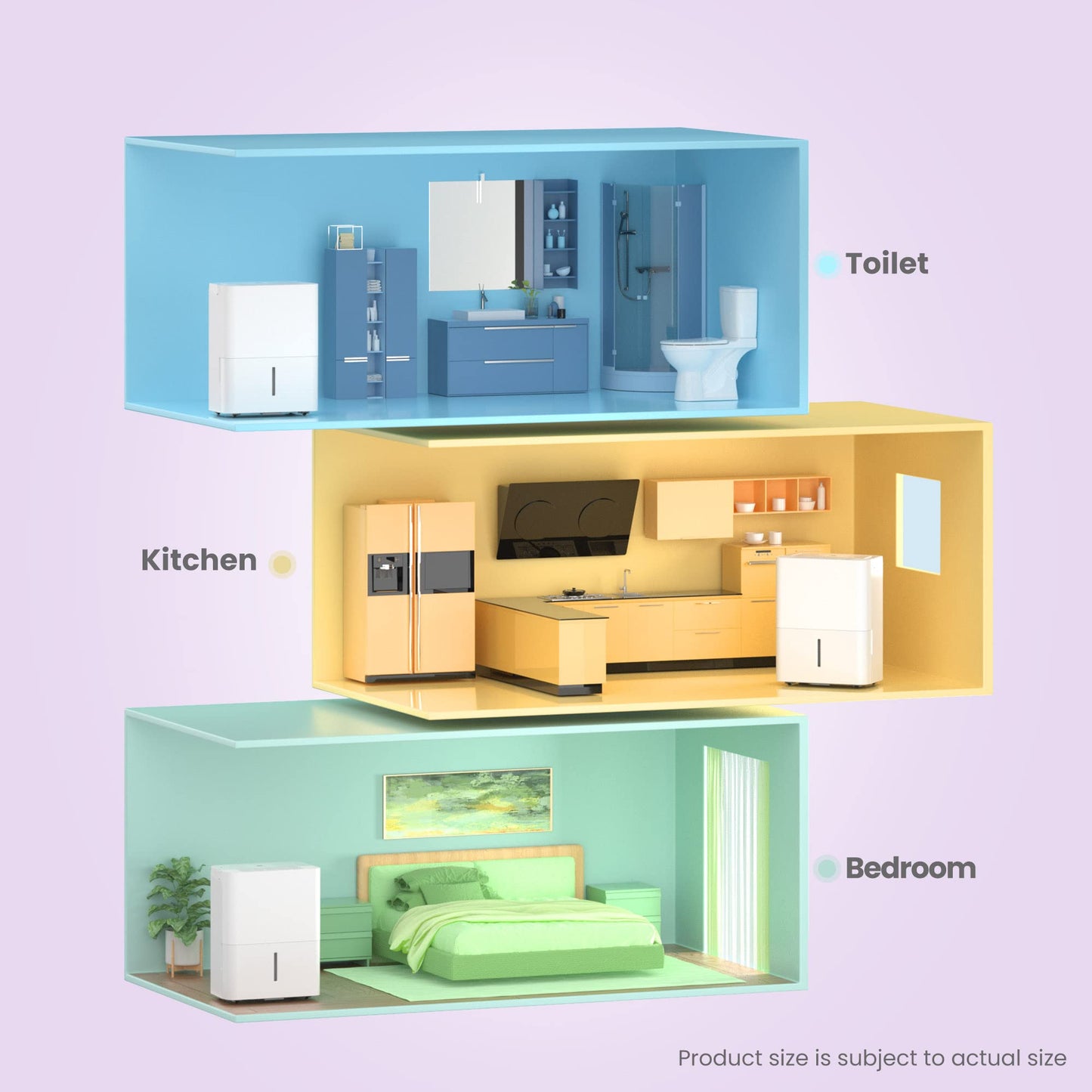 Luftentfeuchter, Dehumidifier 10 L/24 hr, Room Size Approx. 50 m³ (20 m²), LED Display