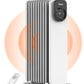 2300W 11 Rippen tragbarer Elektroheizer mit Drehknopfregelung und einstellbarem Thermostat, 3 Heizstufen, Kipp- und Überhitzungsschutz, ultra-leise im Büro & Zuhause