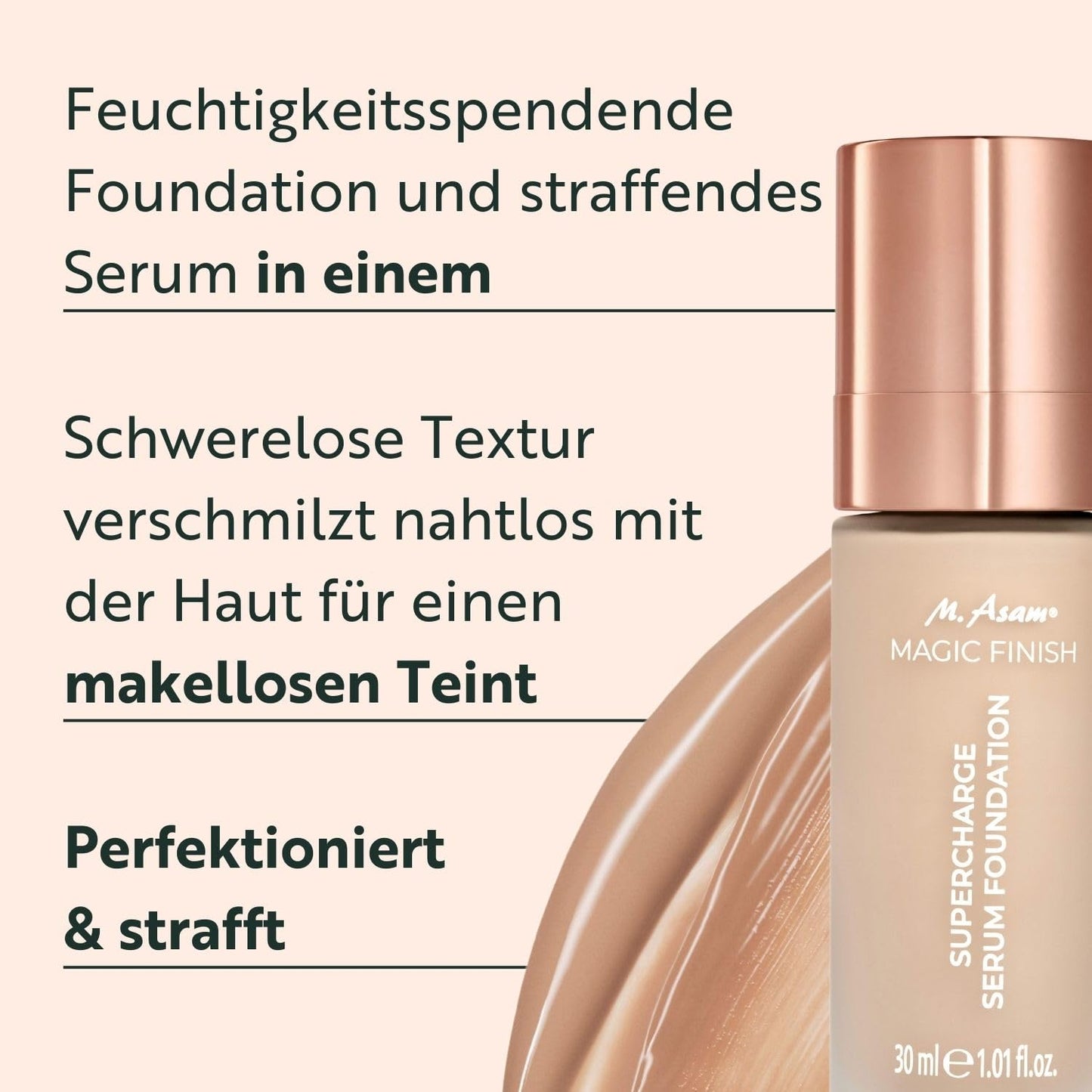 MAGIC FINISH Supercharge Serum Foundation Creamy Nude – Feuchtigkeit spendende Foundation & straffendes Gesichtsserum in Einem, Anti-Aging Make-up
