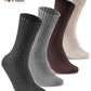 4 Paar Alpaka Socken für Herren Damen, Atmungsative Thermosocken Extra Warm, Dicke Wintersocken mit Alpakawolle