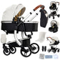 Reenborn 3-in-1 Pushchair, Buggy with Two Reversible Sliding Modes, Pushchair with Frame Aluminium Alloy, Baby Pram, 3-in-1 Complete Set with One-Click Folding Design