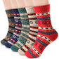 Airabc 5 Pairs of Women's Thermal Socks, Warm Winter Socks, Colourful Cosy and Breathable