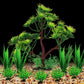 Pack of 10 Artificial Plants Aquarium Decoration Green Plastic Plants